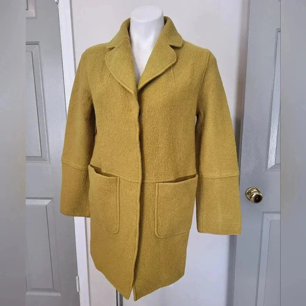 Nuvola Made in Italy Soft Wool Lightweight Snap Button Down Front Pocket Coat(8)